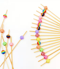 Palillos Decorativos para Cóctel o Snacks con Esferas de Colores