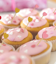 Palillos de Corazón para Aperitivos - Paquete de 10. Colores rojo, rosa o dorado