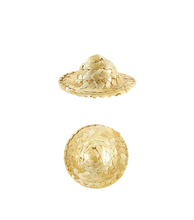 Mini Sombrero de Paja Dorado para Decoración de Fiesta Mexicana