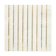 Servilletas Gold Stripe Large, 16 servilletas grandes de papel