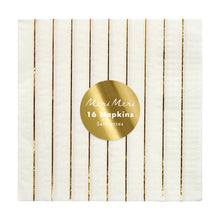 Servilletas Gold Stripe Large, 16 servilletas grandes de papel