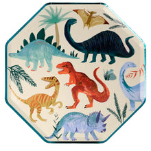Platos Dinosaur Kingdom Dinner– Pack de 8 Platos de Papel con Diseño de Dinosaurios