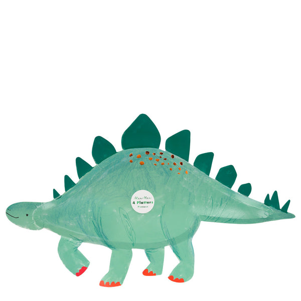 Platones Estegosaurio – Pack de 4 Platos de Papel para Fiestas Infantiles