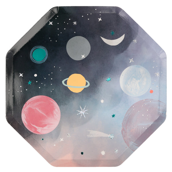 Platos Space Party – Platos de Cartón para Fiesta Espacial (Pack de 8)