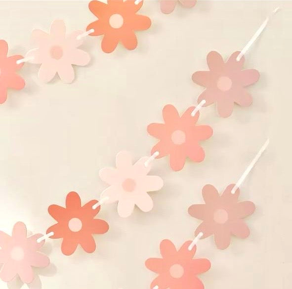 Guirnalda Daisy Rosa – Guirnalda Decorativa con Flores de Margarita en Tonos Rosados para Fiestas y Eventos