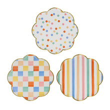 Platos Colorful Pattern Side – 8 platos de papel con diseños coloridos