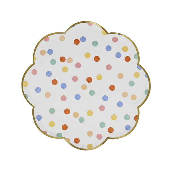 Platos Colorful Pattern Side – 8 platos de papel con diseños coloridos