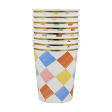 Vasos Colorful Pattern – Pack de 8 Vasos de Papel para Fiesta Temática