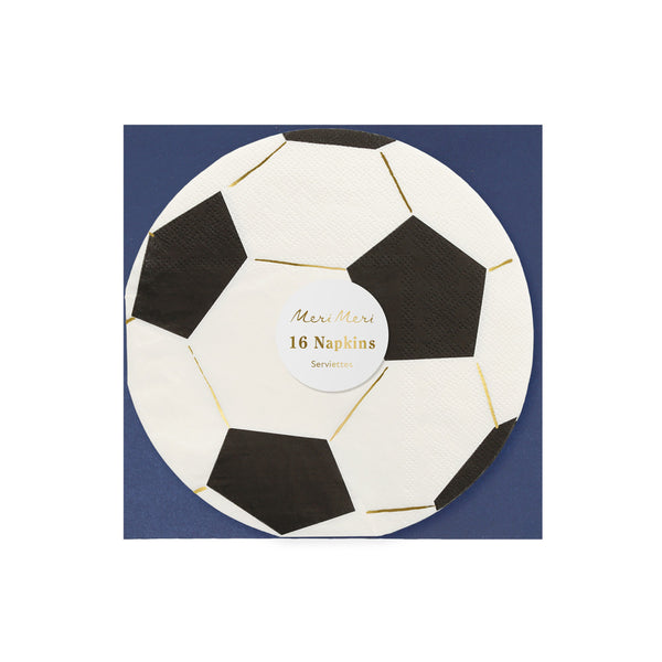 Servilletas Soccer – Pack de 16 Servilletas de Papel con Diseño de Balón de Fútbol para Fiestas Infantiles y Deportivas