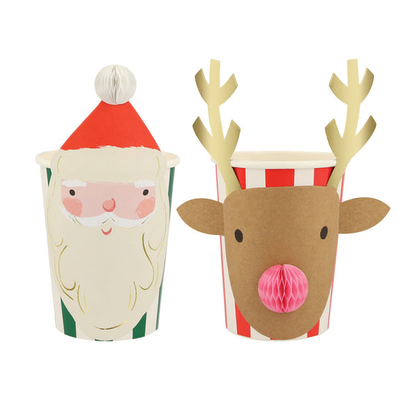 Christmas Honeycomb Cups – Vasos con Panal Navideño