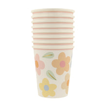 Happy Flowers Cups – Pack de 8 Vasos de Papel para Fiestas Temáticas