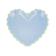 Platos Pastel Heart Small – Pack de 8 Platos de Papel en Forma de Corazón en Tonos Pastel