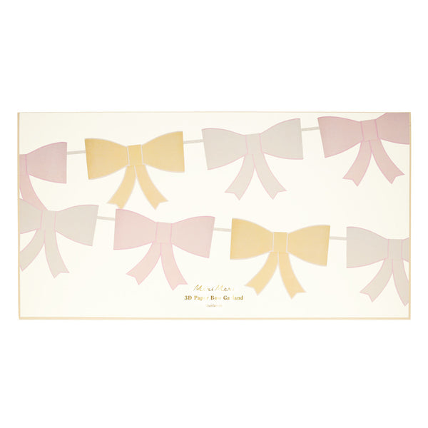 Guirnalda 3D Paper Bow – Guirnalda de Moños en Papel en Relieve para Decoración de Fiestas