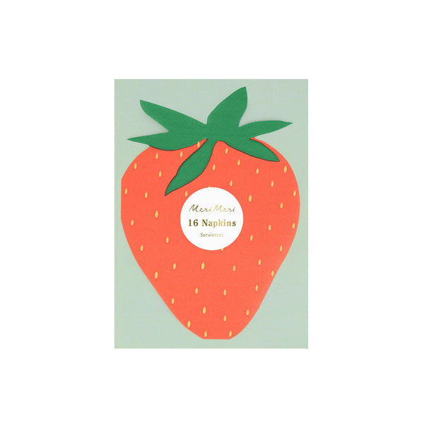 Servilletas Strawberry – Pack de 16 Servilletas de Papel con diseño de Fresa