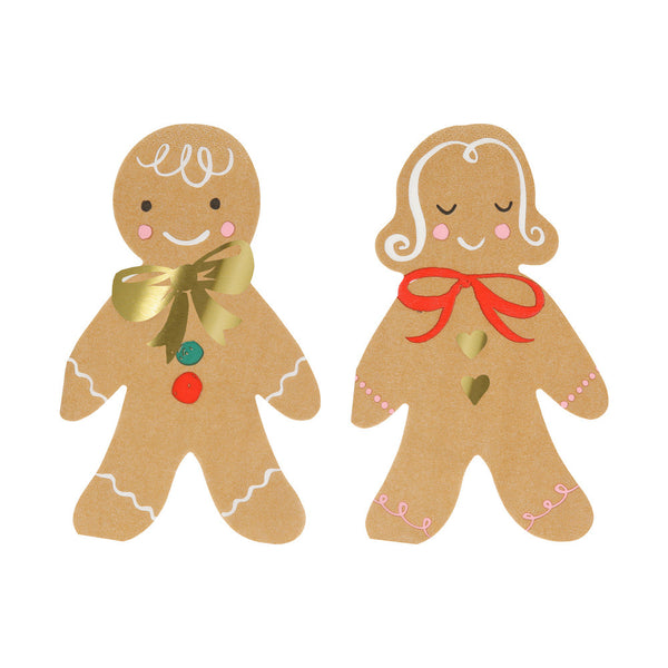 Servilletas Hombre y Mujer de Jengibre – Pack de 16 Servilletas Navideñas de Papel
