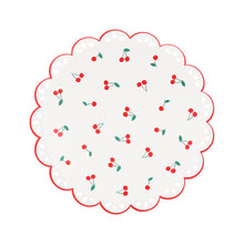 Platos Cerezas Side – Pack de 8 Platos de Papel Medianos con Diseño Cerezas