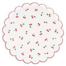 Platos Cerezas Dinner – Pack de 8 Platos de Papel Grandes con Diseño Cerezas