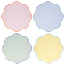 Wavy Round Paper Placemats – Set de 12 Individuales de Papel Redondos con Borde Ondulado