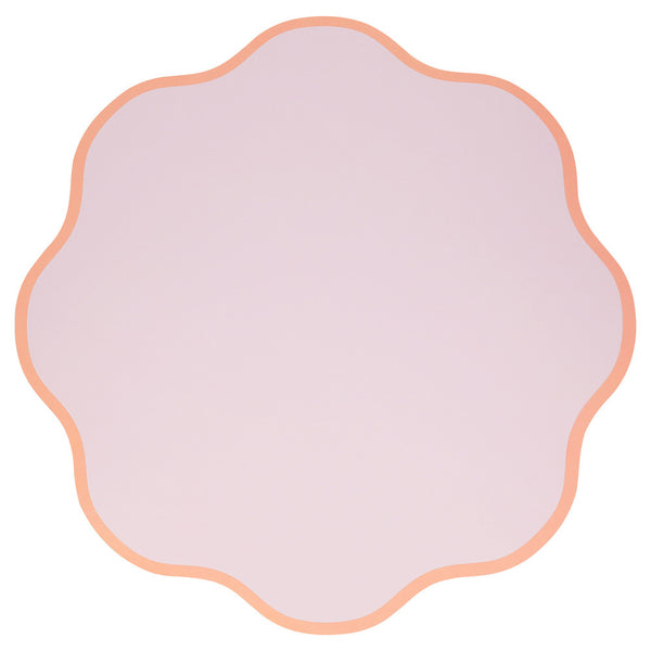 Wavy Round Paper Placemats – Set de 12 Individuales de Papel Redondos con Borde Ondulado