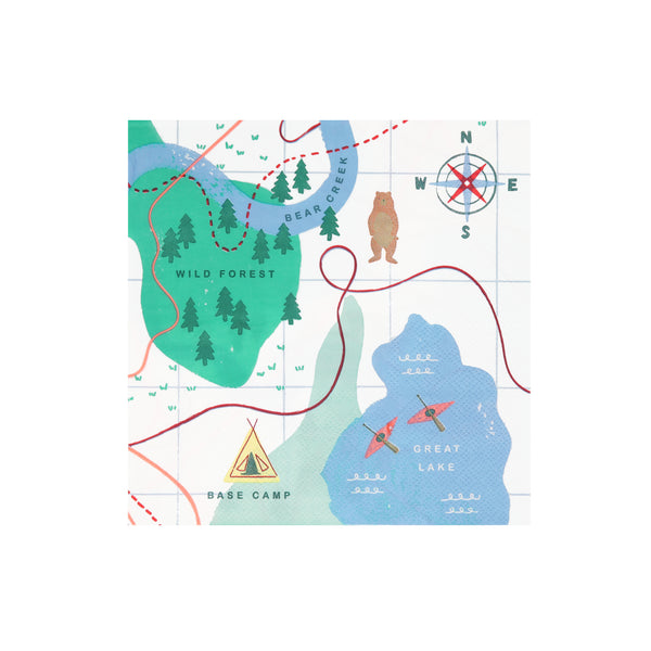 Servilletas Outdoor Adventure Map Large