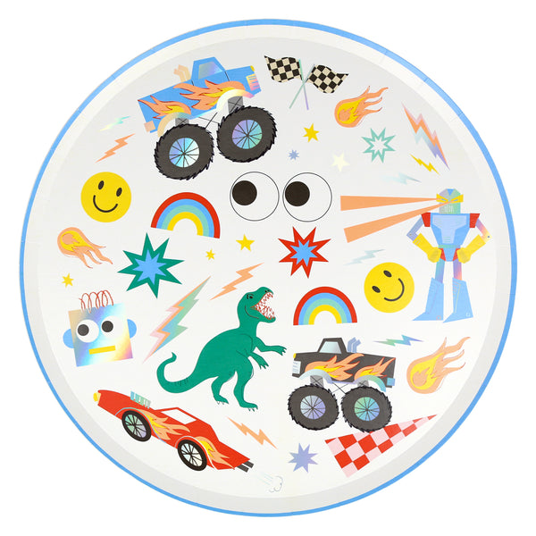 Platos Toybox Icon Dinner – Paquete de 8 Platos de Papel para Fiesta Infantil