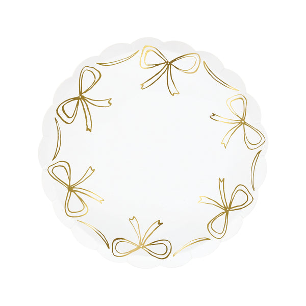 Gold Bow Side Plates – Platos Moños Dorados Postre