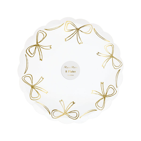 Gold Bow Side Plates – Platos Moños Dorados Postre