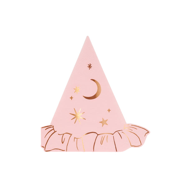 Servilletas Sombrero de Bruja en Rosa – Pack de 16 Servilletas Halloween
