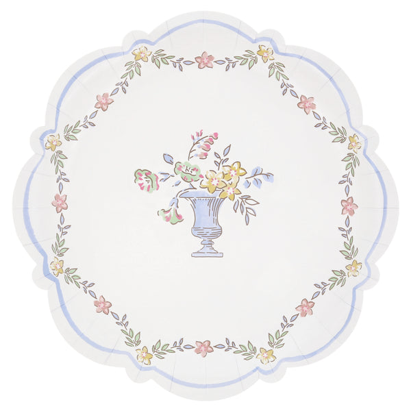 Platos Chintz Border Dinner – Pack de 8 Platos de Papel Grandes con Diseño Floral