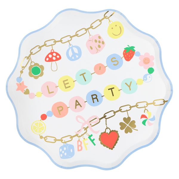 Platos Charm Party Dinner – Pack de 8 Platos de Papel Grandes
