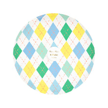 Platos Argyle Side – Pack de 8 Platos de Papel con Diseño Deportivo