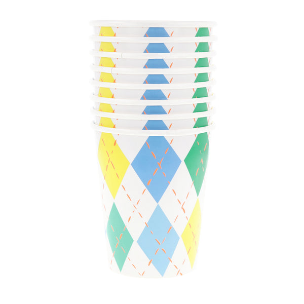 Argyle Cups – Pack de 8 Vasos de Papel