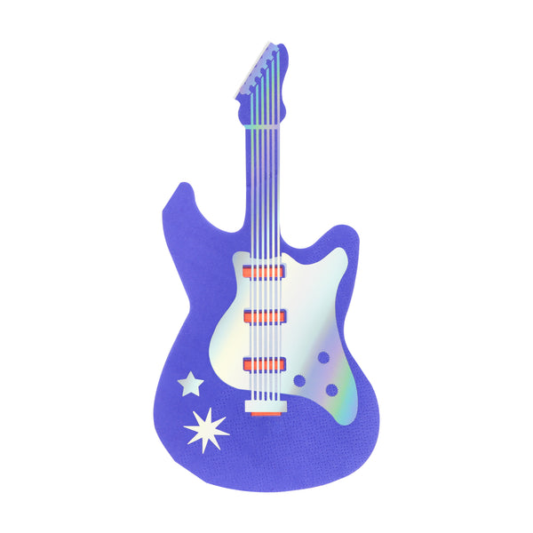 Servilletas Electric Guitarra – Pack de 16 Servilletas de Papel en forma de Guitarra