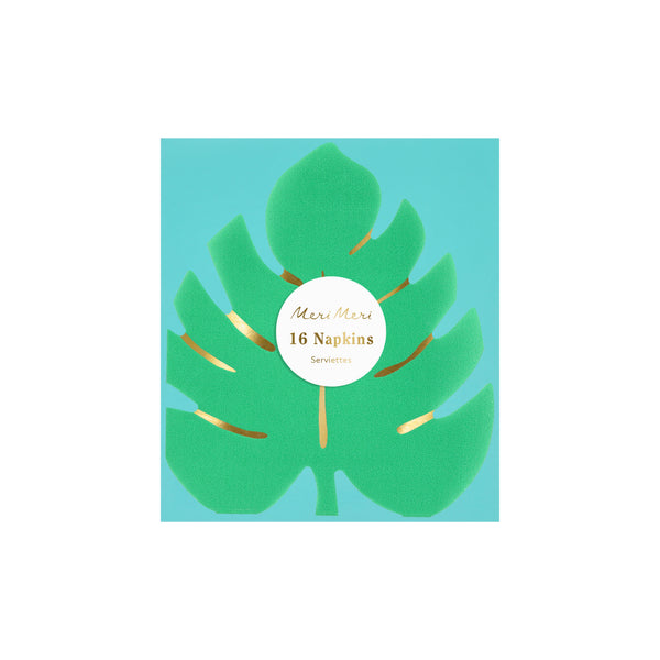 Servilletas Tropical Leaf – Pack de 16 Servilletas de Papel para Fiesta Temática