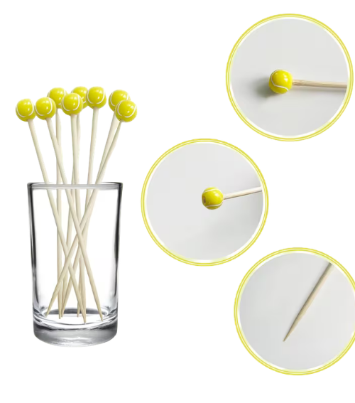 Palillos de Pelota Tenis – 10 Palillos Decorativas