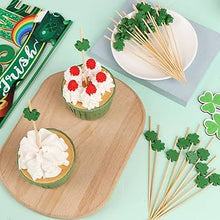 Palillos de bambú Trébol verde - Día de San Patricio, Paquete con 10 palillos