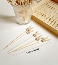 Palillos de bambú Conejo de Pascua - Paquete con 10 palillos