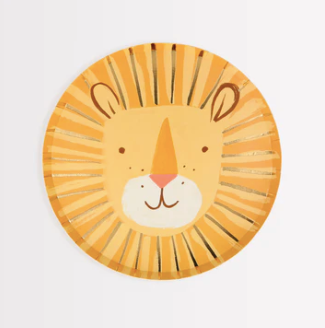 Platos Lion – Pack de 8 Platos de Papel para Fiestas Infantiles y Temáticas de Safari