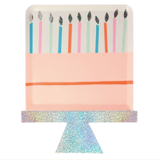 Platos Happy Birthday Cake – Pack de 8 Platos de Cartón con Diseño de Pastel de Cumpleaños