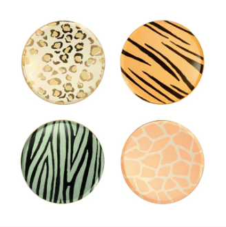 Platos Safari Animal Print – Pack de 8 Platos de Papel con Estampado de Animales