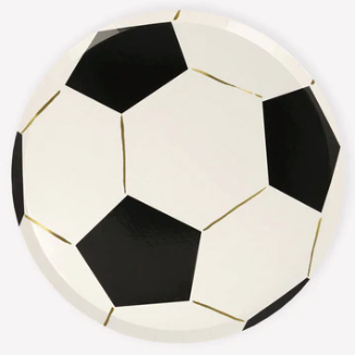 Platos Soccer – Pack de 4 Platos de Papel con Diseño de Balón de Fútbol para Fiestas Deportivas e Infantiles