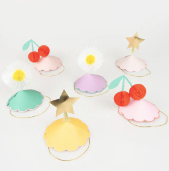 Happy Icons Party Hats x6 – Gorras festivas llenas de color