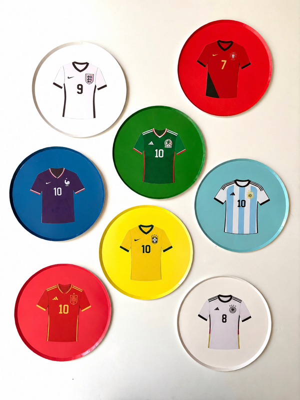 Platos Soccer Nations 9" – Pack de 8 Platos de Cartón