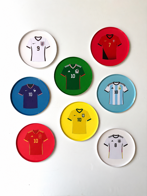 Platos Soccer Nations Mini 7" – Pack de 8 Platos de Cartón