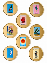 Platos Lotería Mexicana | Pack de 8 Platos Dorado Mate 9