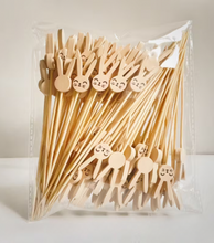 Palillos de bambú Conejo de Pascua - Paquete con 10 palillos