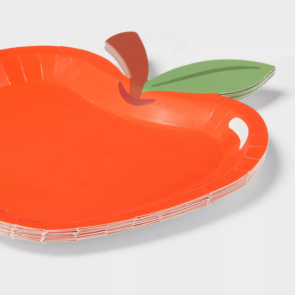 Platos Manzana – Pack de 10 Platos de Papel en Forma de Manzana para Fiestas Temáticas o Escolares