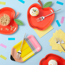 Platos Lápiz – Pack de 8 Platos de Papel con Forma de Lápiz para Regreso a Clases y Fiestas Escolares