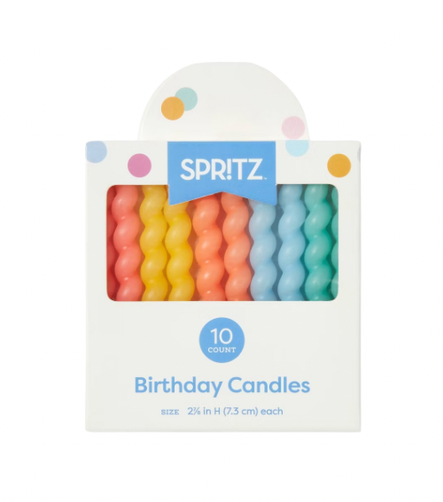 Velas Pastel Rainbow Swirl para Cumpleaños – Set de 10 pzas