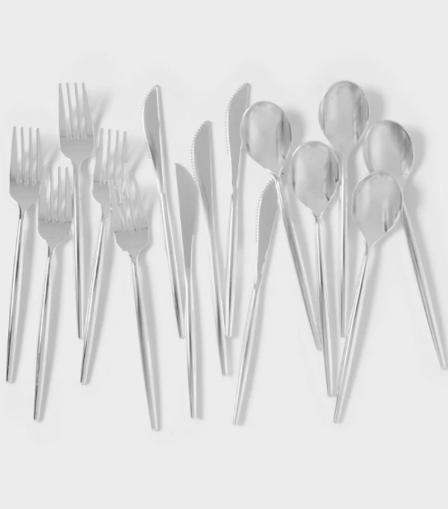 Cubiertos de Plástico Plateados – Set de 30 Piezas